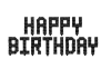 FL Набор шаров-букв (16''/41 см) , Надпись "Happy Birthday", Пиксели, Черный