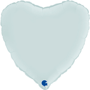 GR 18 Сердце Голубой сатин 