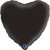GR 18 Сердце Черный сатин