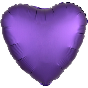 картинка AN 18 Сердце Сатин Люкс Фиолетовый от магазина Шар-Хан