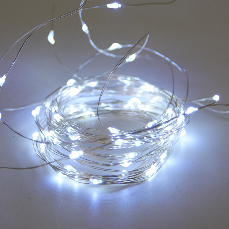 Светодиодная гирлянда "Роса" на батарейках / 30  белых led, 3 м 