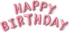 FL Набор шаров-букв (16''/41 см) , Надпись "Happy Birthday", Розовый