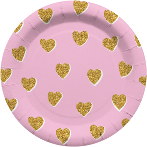 Тарелки "Сердечки" Розовый, 18 см, 6 шт 