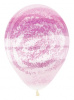 S 12 Граффити, Розовый муар, Прозрачный (390), кристалл, 1 шт.