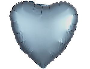 картинка AN 18 Сердце Сатин Серо-Голубой от магазина Шар-Хан