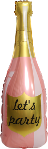 картинка FL 40 Фигура Бутылка Шампанское, Let`s Party, Розовый, 1 шт. от магазина Шар-Хан