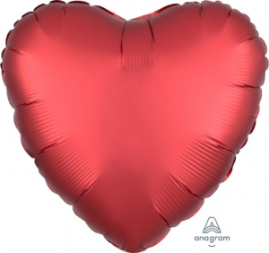 картинка AN 18 Сердце Сатин Красный от магазина Шар-Хан