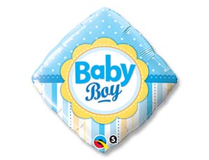 Q 18 РОМБ BABY BOY Горошек Полоски (голубые)