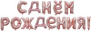 FL Набор шаров-букв (16''/41 см) , Надпись "С Днем рождения", Розовое золото