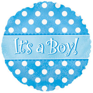 CTI 9 Мини-круг, С рождением мальчика (точки), Голубой