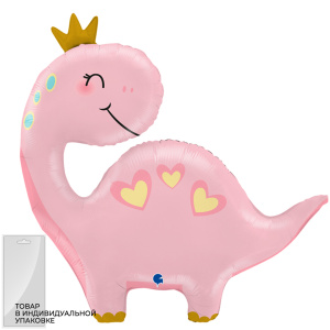GR 28 Фигура Динозаврик принцесса розовый в упаковке