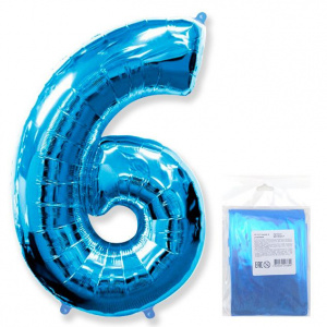картинка FM 40 Цифра "6" синий в упаковке от магазина Шар-Хан