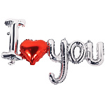 FL 39 (99 см) Фигура Надпись "I Love you", Сердце в упаковке
