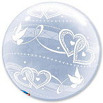 Q 20 BUBBLE DECO Сердца и голуби