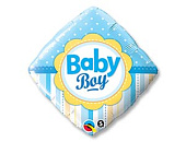 Q 18 РОМБ BABY BOY Горошек Полоски (голубые)