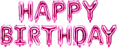 FL Набор шаров-букв (16''/41 см) , Надпись "Happy Birthday", Фуше в упаковке