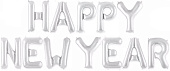 FL Набор шаров-букв (16''/41 см) , Надпись "Happy New Year", Серебро